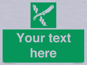 Custom sign safe condition Liferaft knife